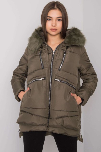 Dámská zimní bunda s kapucí Estherville khaki (Velikost M)