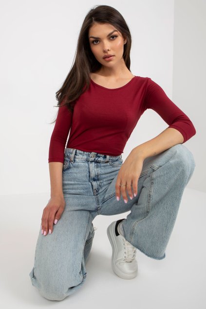 Tričko s dlouhým rukávem vínové (Velikost S)