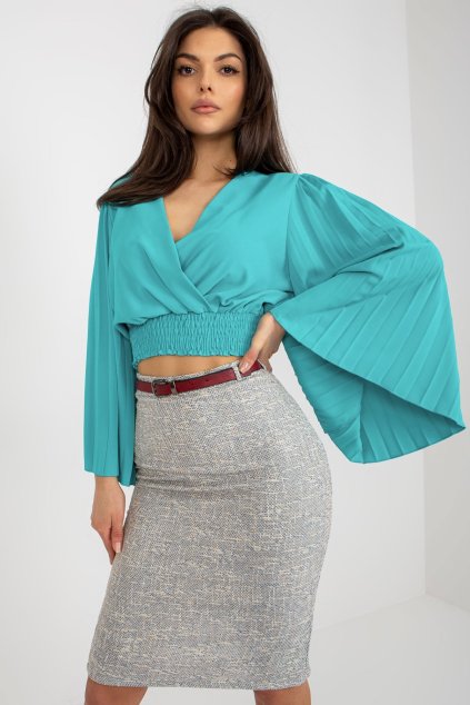 Pouzdrová sukně světle modro-béžová (Velikost 36)