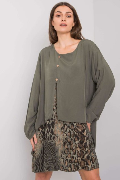 Oversize šaty se zvířecím vzorem khaki (Velikost UNI)