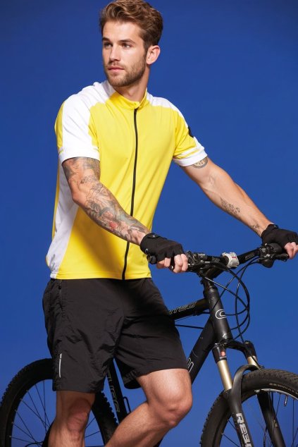 Pánské cyklistické tričko se zipem (Barva Bílá, Velikost S)