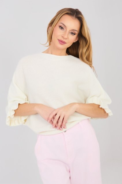 Svetřík s 3/4 rukávy ecru (Velikost UNI)