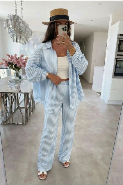 set long stripes blue