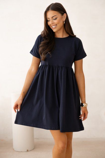 Bavlněné šaty Missy navy blue