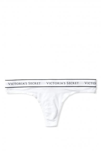 bavlněná tanga victorias secret bílá (2)