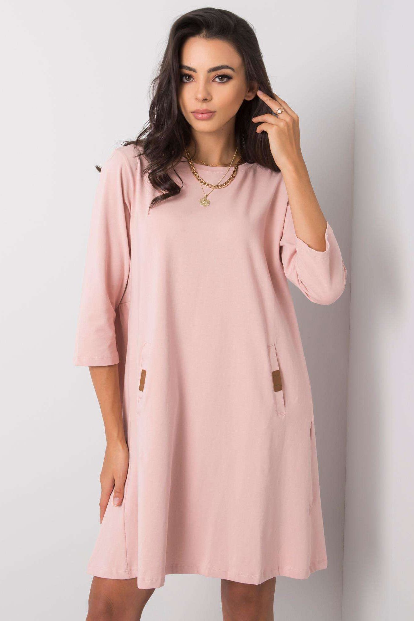 RELEVANCE Bavlněné šaty Gianna světle růžové Velikost: L/XL