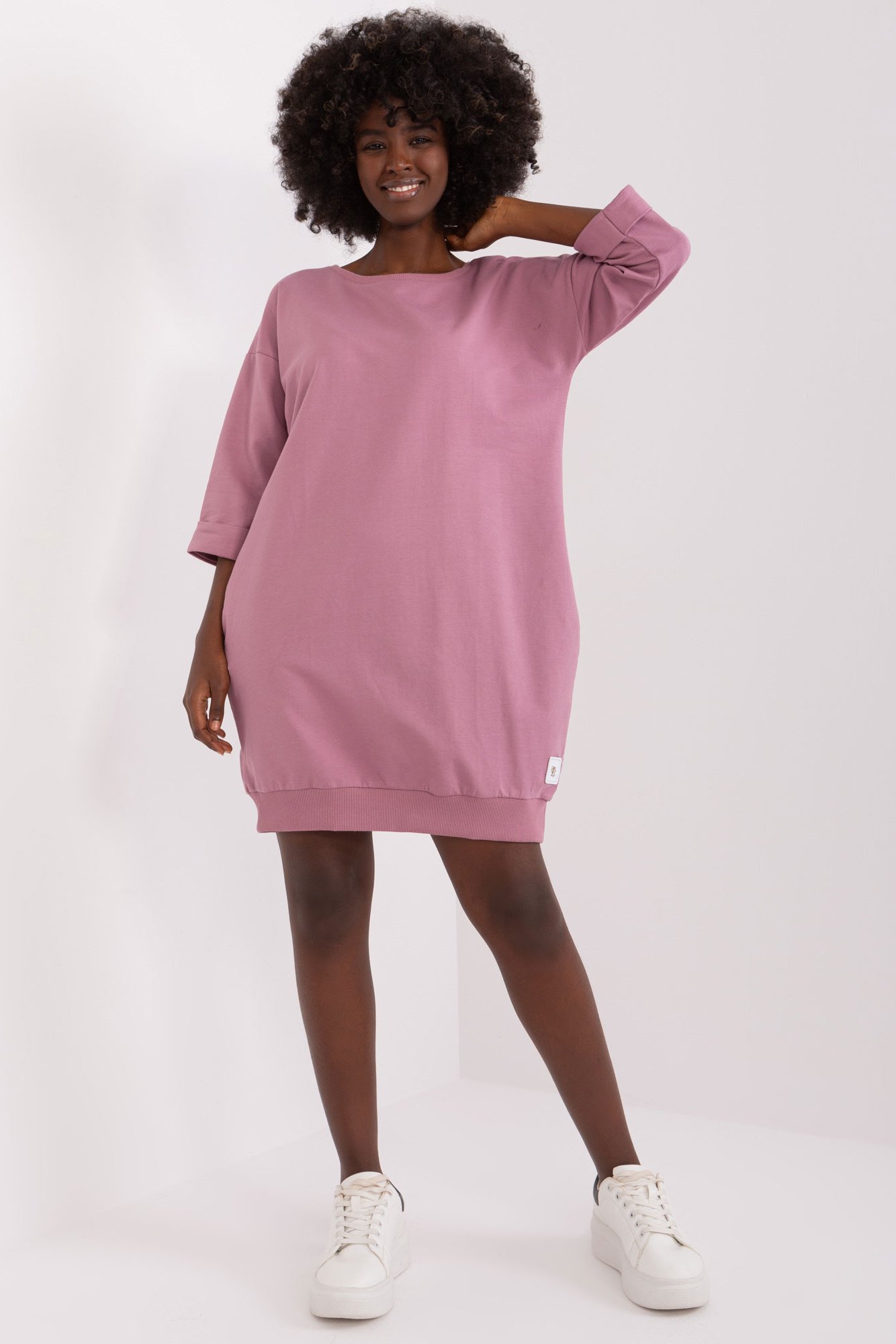 RELEVANCE Mikinové šaty Ivet tmavě růžové Velikost: L/XL
