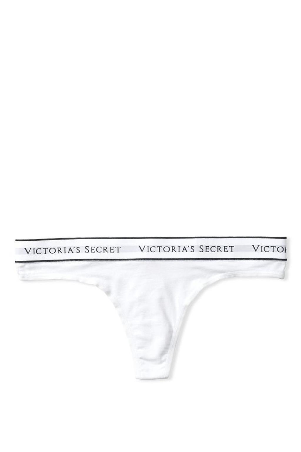 Victoria's Secret Tanga Victorias Secret Cotton Logo bílá Velikost: M