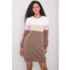 Mikinové šaty Feliciana hnědo-bílé