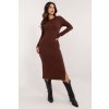 Šaty s vázáním na zádech tmavě hnědé
