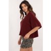 Oversize svetřík s 3/4 rukávem bordó