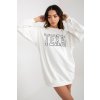 Mikinové šaty s nápisem Ecr-bílé (Velikost UNI)