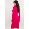 Bavlněné žebrované šaty fuchsiová (Velikost UNI)