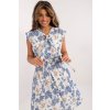 Šaty s květovaným vzorem bílo-modré (Velikost UNI)