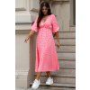 Mušelínové šaty Venezia leo fluo pink