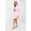 Oversize košilové šaty Nemmi světle růžové (Velikost UNI)