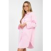 Oversize košilové šaty Nemmi světle růžové (Velikost UNI)