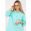Oversize košilové šaty Nemmi tyrkysové (Velikost UNI)