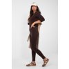 Basic bavlněné legíny tmavě hnědé (Velikost XL)
