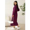 Dlouhé mušelínové šaty Firenze plum