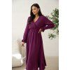 Dlouhé mušelínové šaty Firenze plum