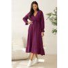 Dlouhé mušelínové šaty Firenze plum