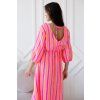 Mušelínové šaty Venezia pink orange stripes