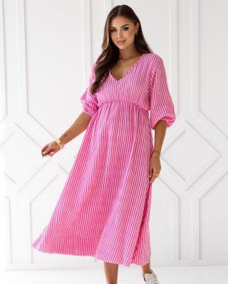 𝐍𝐎𝐕𝐈𝐍𝐊𝐀🥰Oblíbené mušelínové šaty Venezia máme nově s fuchsiovými proužky😍
