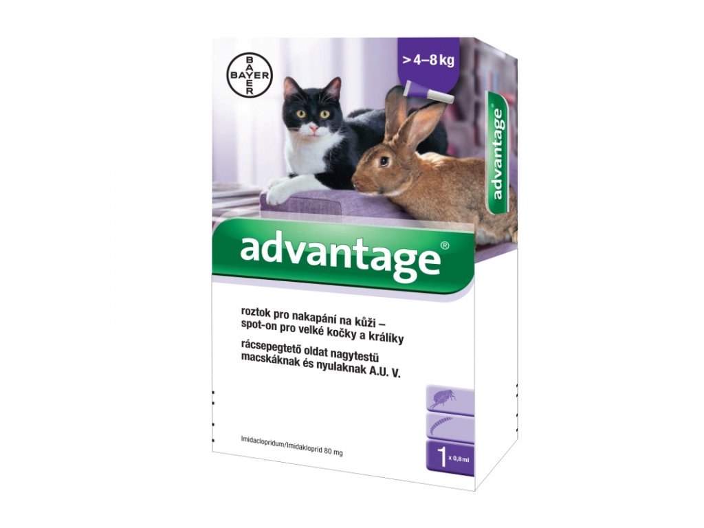 Advantage 80mg pro velké kočky a králíky