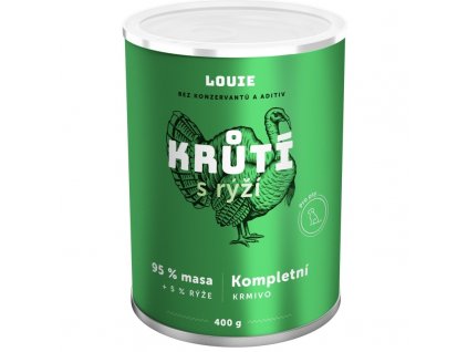 Louie konz. pro psy krůtí s rýží 400 g