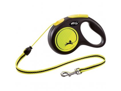 Flexi New Neon M lanko 5 m žluté 20 kg