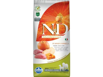 N&D Grain Free Dog Adult M L Pumpkin Boar & Apple 12 kg