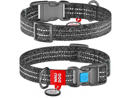 WAUDOG Re cotton obojek 2,5 × 33–49 cm šedý