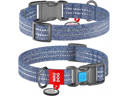 WAUDOG Re cotton obojek 2,5 × 33–49 cm tmavě modrý