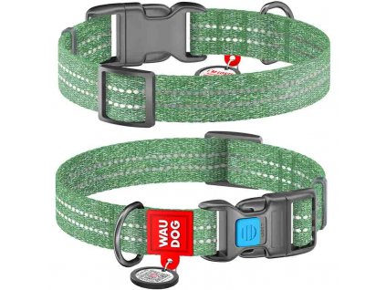 WAUDOG Re cotton obojek 2,5 × 33–49 cm tmavě zelený