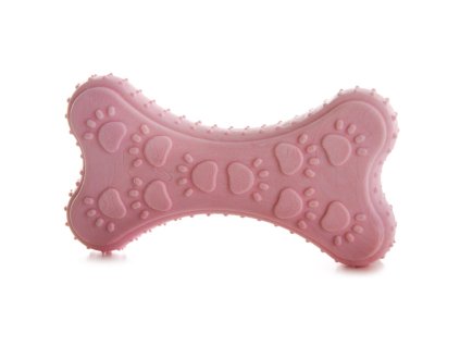 Hračka TPR kost 10.5cm růžová JK Animals
