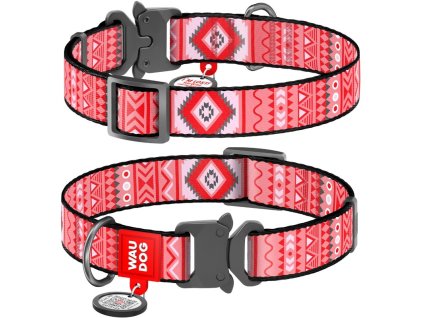 WAUDOG Nylon obojek 2,5 × 33–49 cm Etno červený