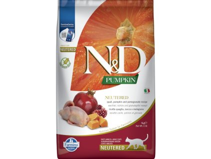 N&D Pumpkin Cat Neutered Quail & Pomegranate Adult 5 kg