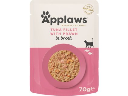 Applaws Cat Pouch tuňákové filety s krevetami 70 g