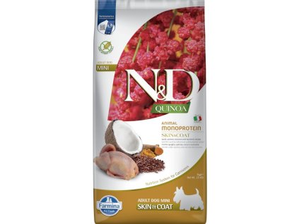 N&D QUINOA Dog GF Skin & Coat, Quail & Coconut Adult Mini 7 kg