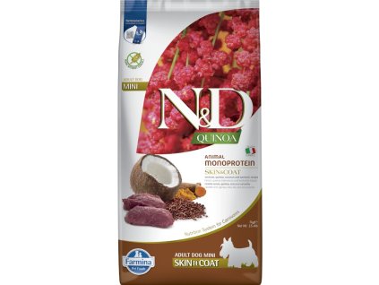 N&D QUINOA Dog GF Skin & Coat, Venison & Coconut Adult Mini 7 kg