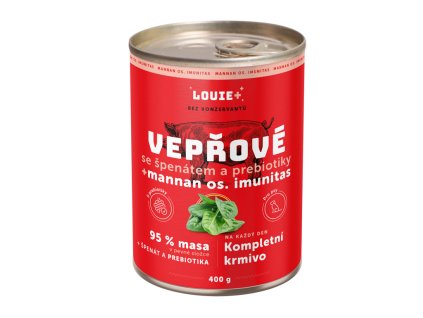 Louie konz.pro psy vepřové,špenát,prebiotika 400g