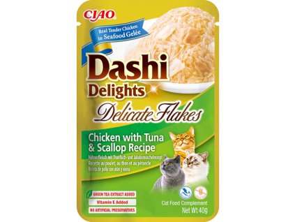 Inaba Dashi Delights Delicate Flakes kuře, tuňák a hřebenatka 40 g