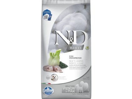N&D WHITE Dog Sea Bass Adult Medium & Maxi 7 kg