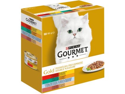 Gourmet Gold cat konz. kousky se zel. Multipack 7 + 1 ks zd. x 85 g