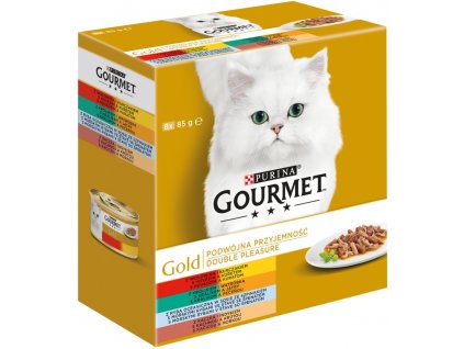 Gourmet Gold cat konz. kousky se zel. Multipack 7 + 1 ks zd. x 85 g