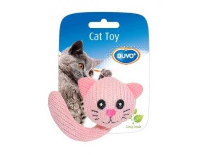 Hračka cat textil Zvířecí hlava s ocáskem Duvo+ 5 cm