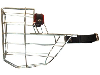 Náhubek kovový Německý ovčák fena, chrom 100 x 140 x 115 mm