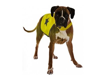 Reflexní vesta pro psa 56cm látková žlutá Duvo+