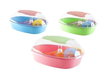 Klec hlod. křeček plast Cleo mix barev 52x38x24cm